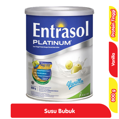 

Entrasol Platinum Senior Vanila 800 Gr Kaleng 800Gr Vanilla