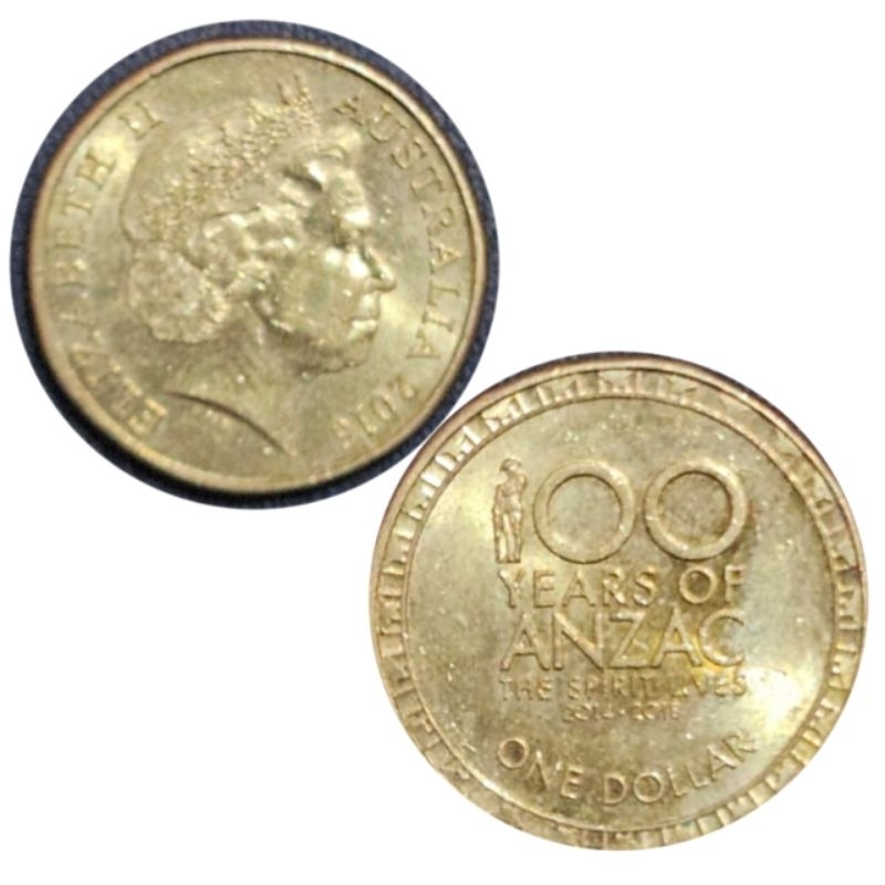 Koin Commemorative Australia 1 Dollar 100 Years Anzac 2015 kondisi Koin utuh dijamin Original 100%