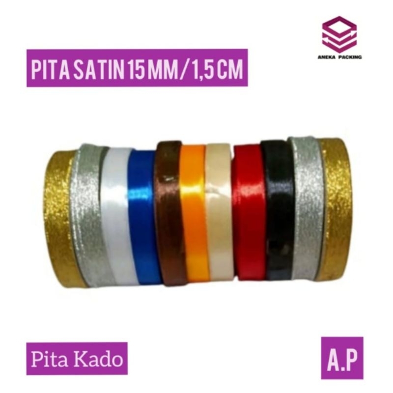 

Pita Satin 15mm(1.5cm)/Pita Kado/pita gliteer/pita polkadot