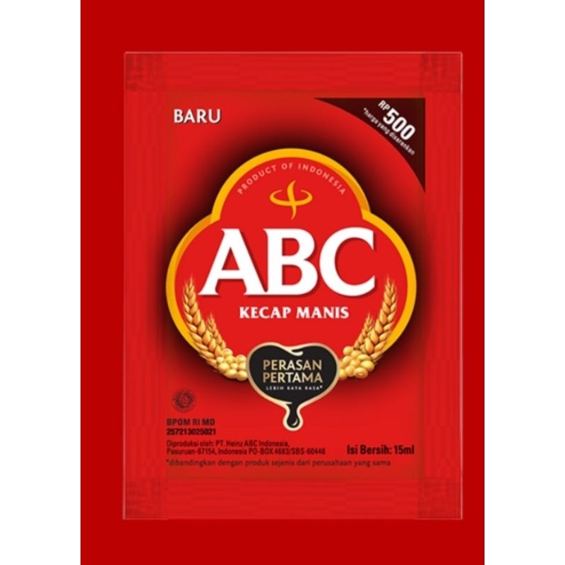 

Abc kecap manis 15ml renceng isi 12 bungkus