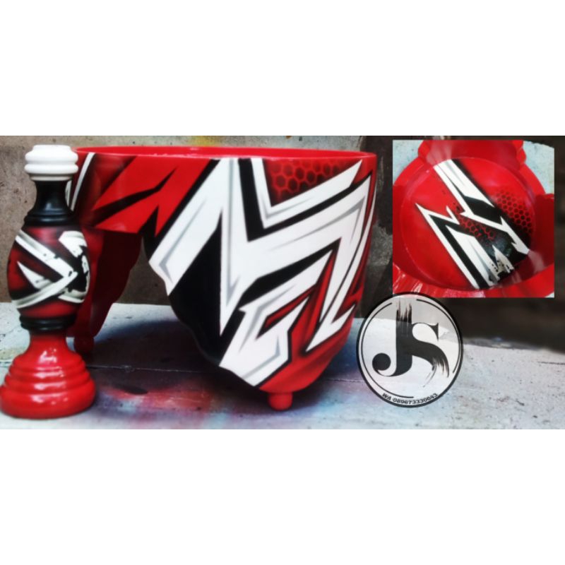 Tebok pleci airbrush grafis