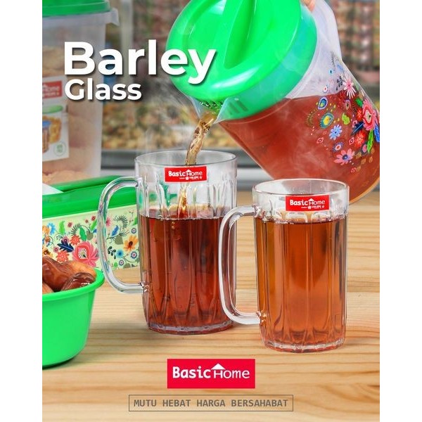 Gelas Minum Minuman Plastik Handle Mug BGL-4 Barley Glass 600ml