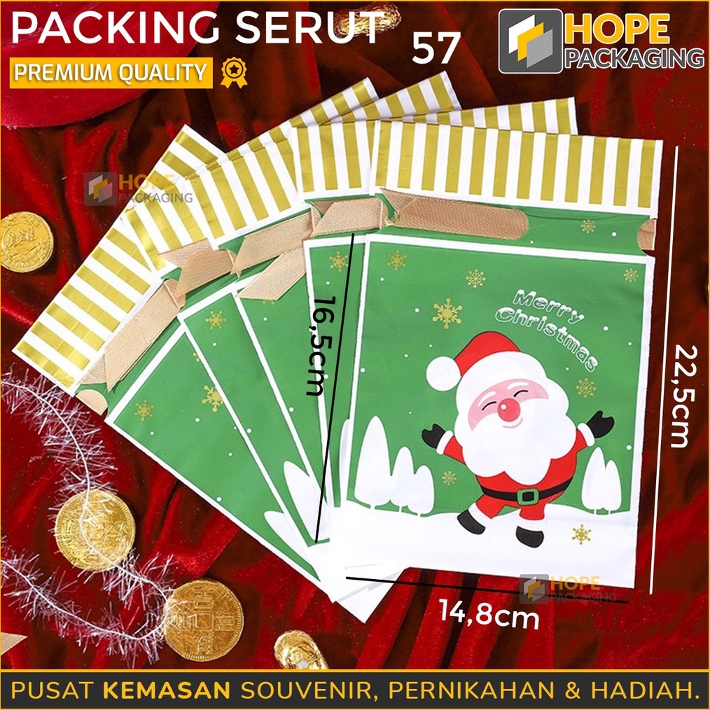 

SERU Harga 5 Pcs Kemasan Plastik Pita Serut Natal Kantong Plastik Merry Christmas Packing Pita Serut Natal Souvenir Cookies Pouch Serut Natal Plastik Bingkisan Permen