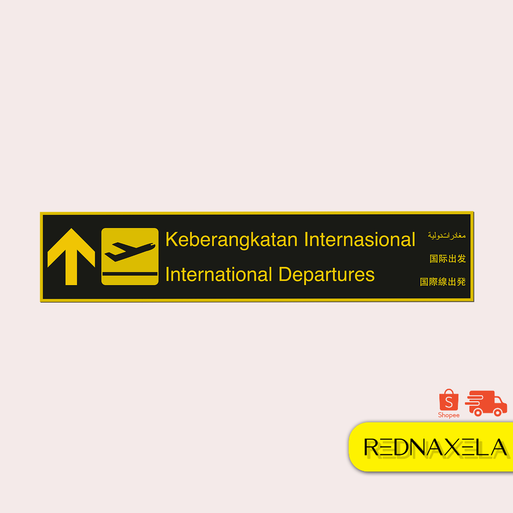 

Stiker Vinyl Airport Sign Int Departures Stiker Koper Travel Sticker
