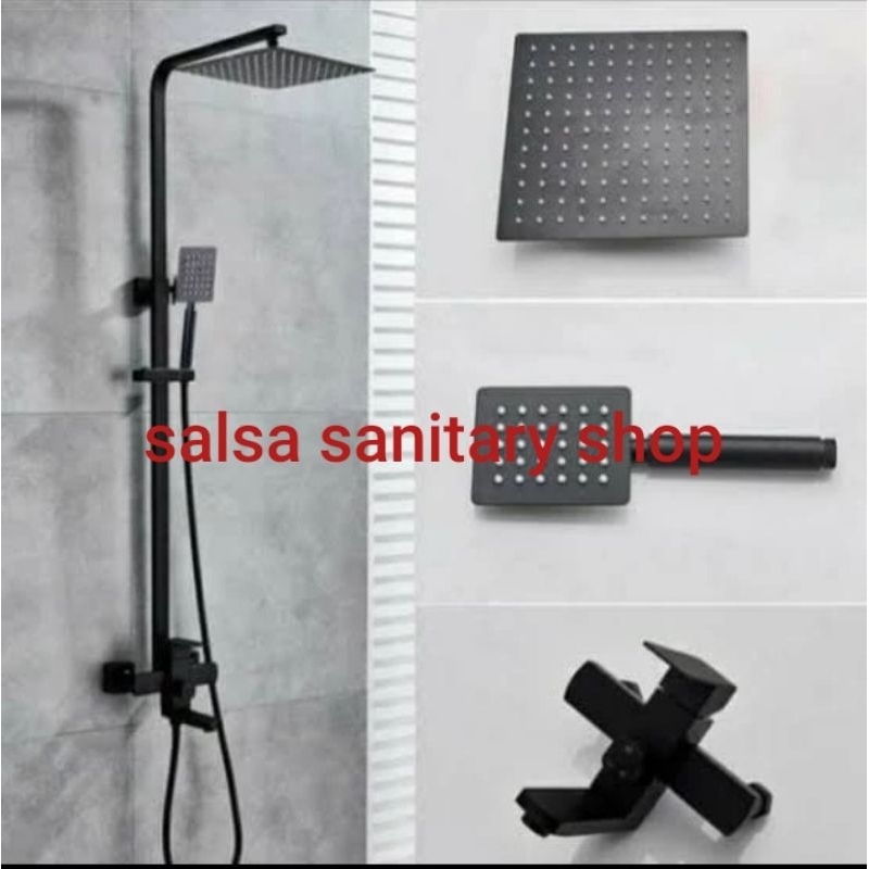 Shower Tiang Minimalis hitam /showrt column minimalis hitam/SUS 304