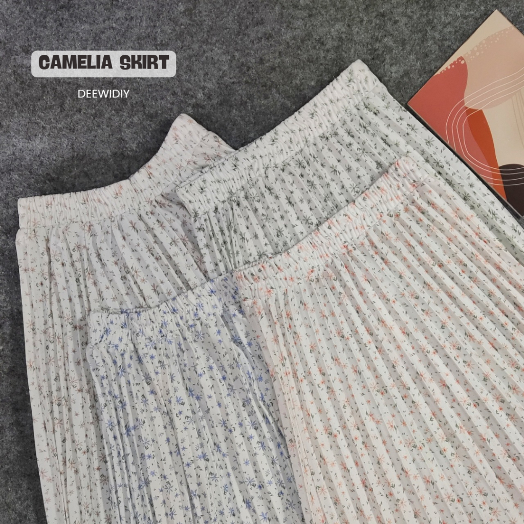 TERMURAH ROK PLISKET WARNA PUTIH MOTIF BUNGA KOREA / ROK PLISKET PREMIUM / ROK PANJANG WANITA /