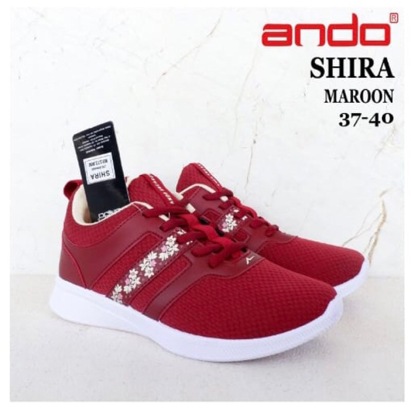 Sepatu Sneakers - ANDO Tali - Merah Putih