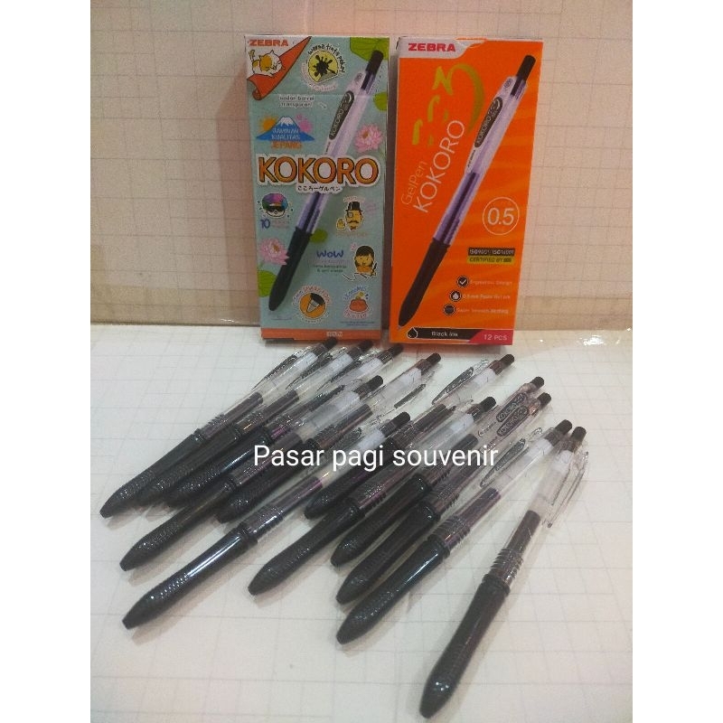 

pulpen zebra kokoro hitam 0,5 mm point gel ink(1box/12pcs)