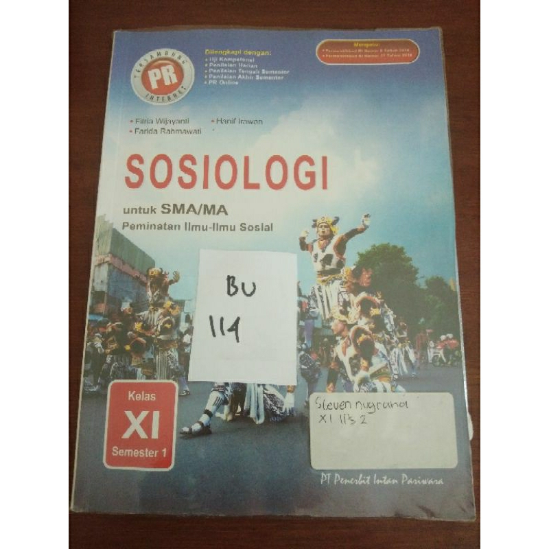 

SOSIOLOGI UNTUK SMA/MA PEMINATAN ILMU-ILMU SOSIAL KELAS XI SEMESTER 1 (BU114)