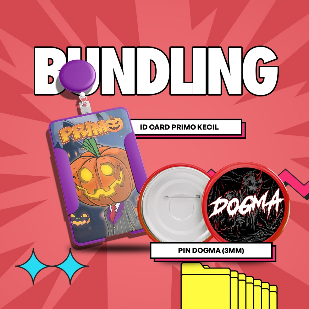 

[PAKET BUNDLING] ID Card PRIMO Ukuran Kecil + Pin Model DOGMA TM Ukuran 3mm