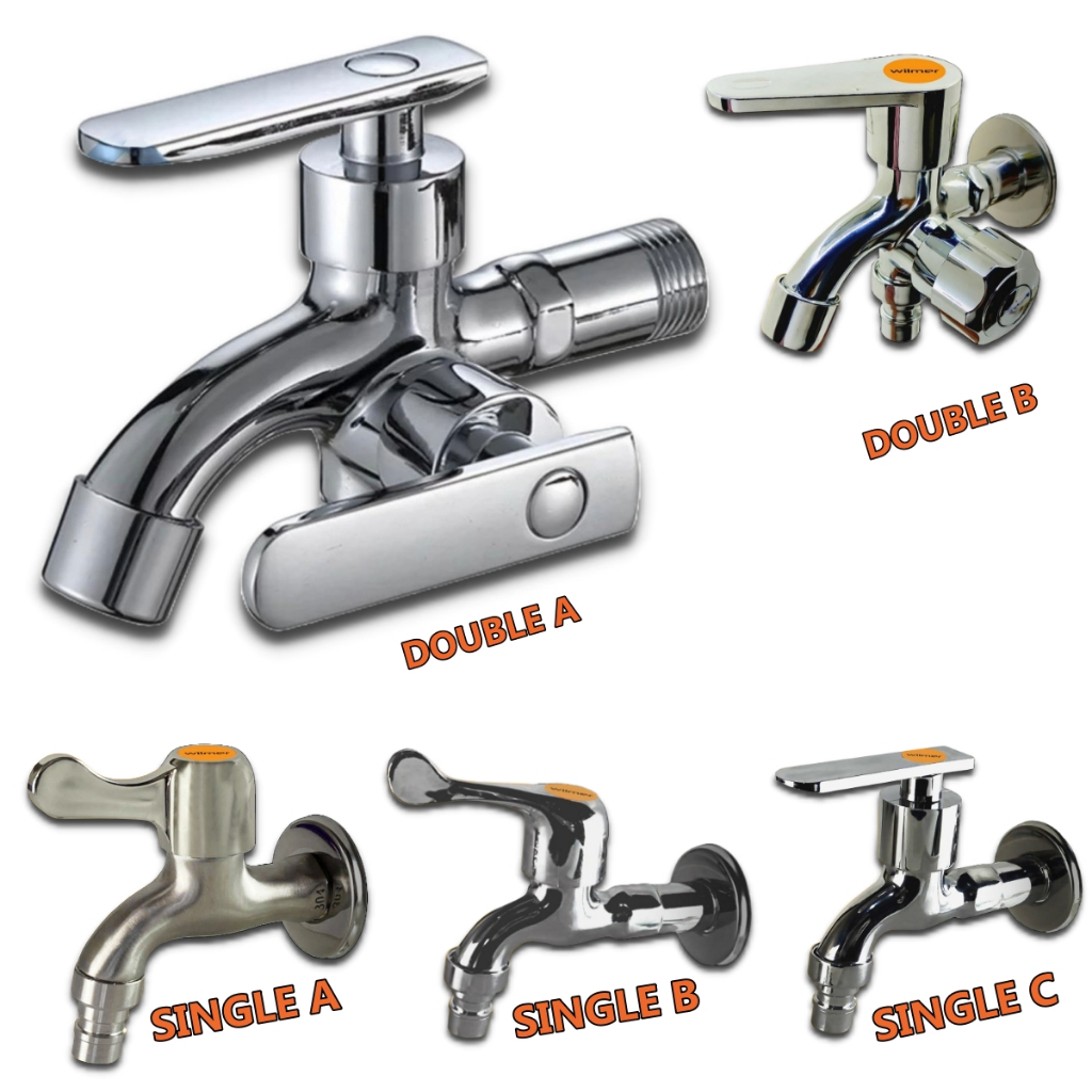 Kran Air 1/2 Inch Cabang 2 Mesin Cuci Keran Engkol Taman Shower Panas Dingin 1/2"