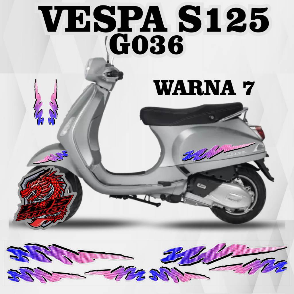Stiker Sticker Vespa s 125 Vespa matic g036 - Stiker Sticker Decal Vespa s 125 Vespa matic g036