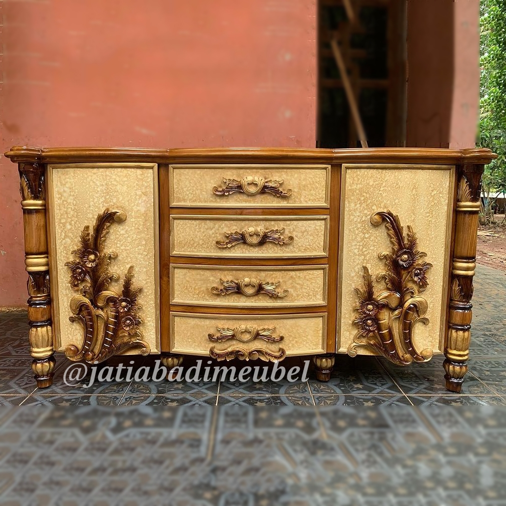 Bufet Meja Tv Ukir Kayu Jati, Buffet Tv Rak Tv Kabinet Ukir Kayu Jati, Lemari Hias Ukiran Jati