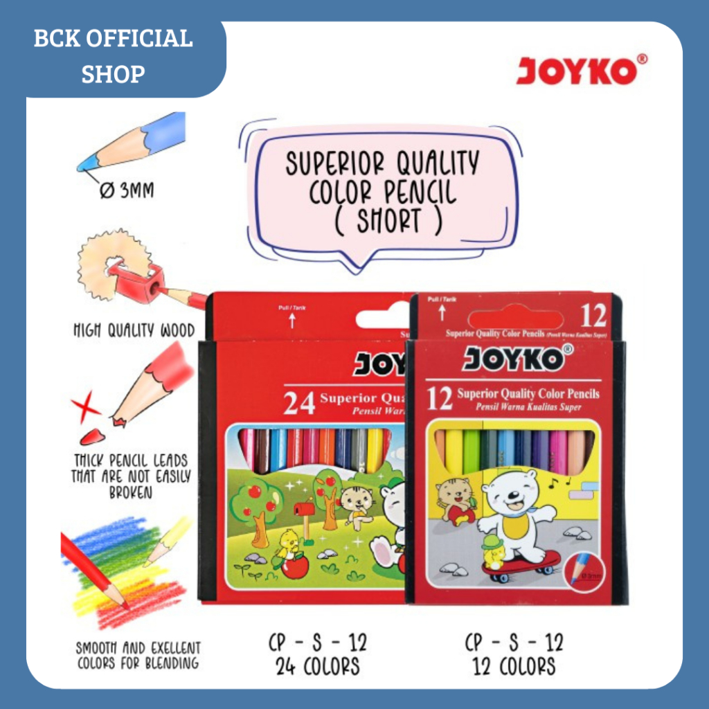 

Pensil Warna / Color Pencil CP-S12 Joyko (Set)