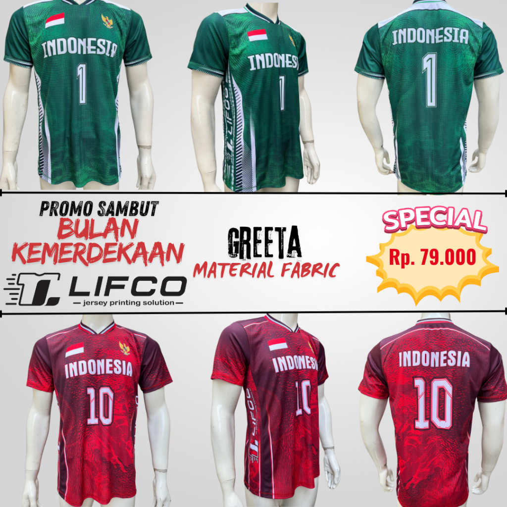 LIFCO JERSEY ORIGINAL PROMO SPECIAL SAMBUT BULAN KEMERDEKAAN (TIDAK BISA CUSTOM NAMA)