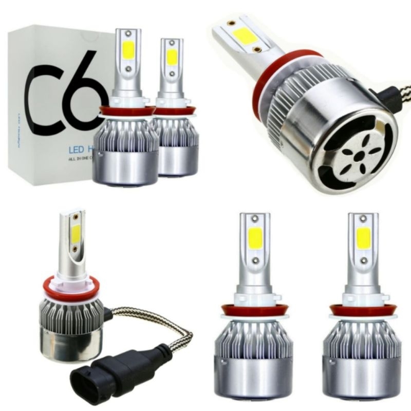 LAMPU FOGLAMP LED KABUT BUMPER MOBIL C6 H11 COB 2 SISI SINAR PUTIH AVANZA BRIO MOBILIO BR-V HR-V CR-