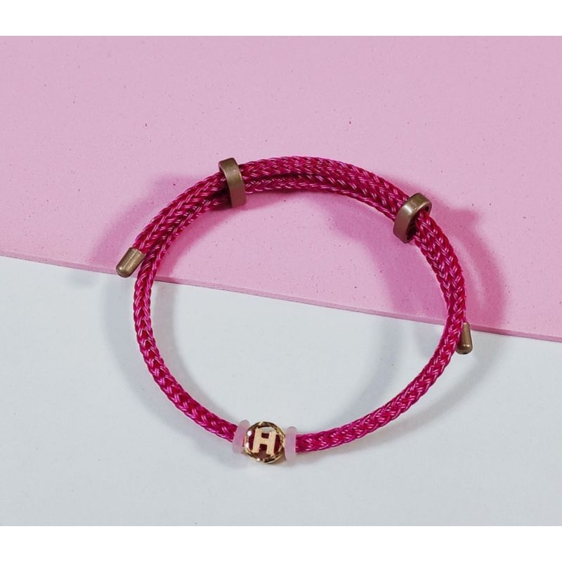 Gelang Tali inisial Huruf H Bulat Koleksi Josean Emas Asli