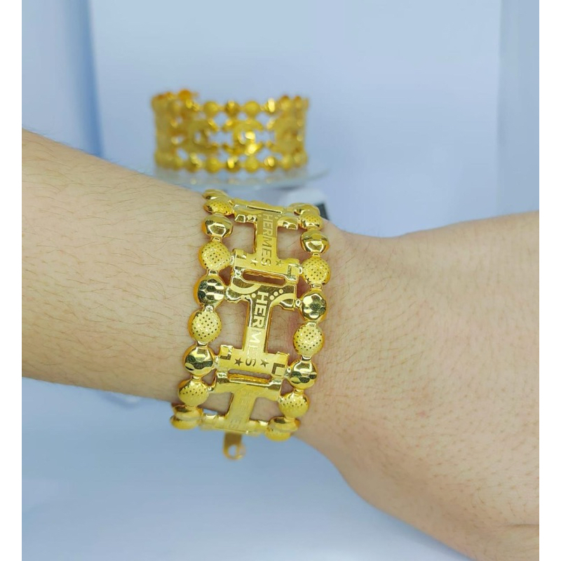 Gelang kaku H lapis emas