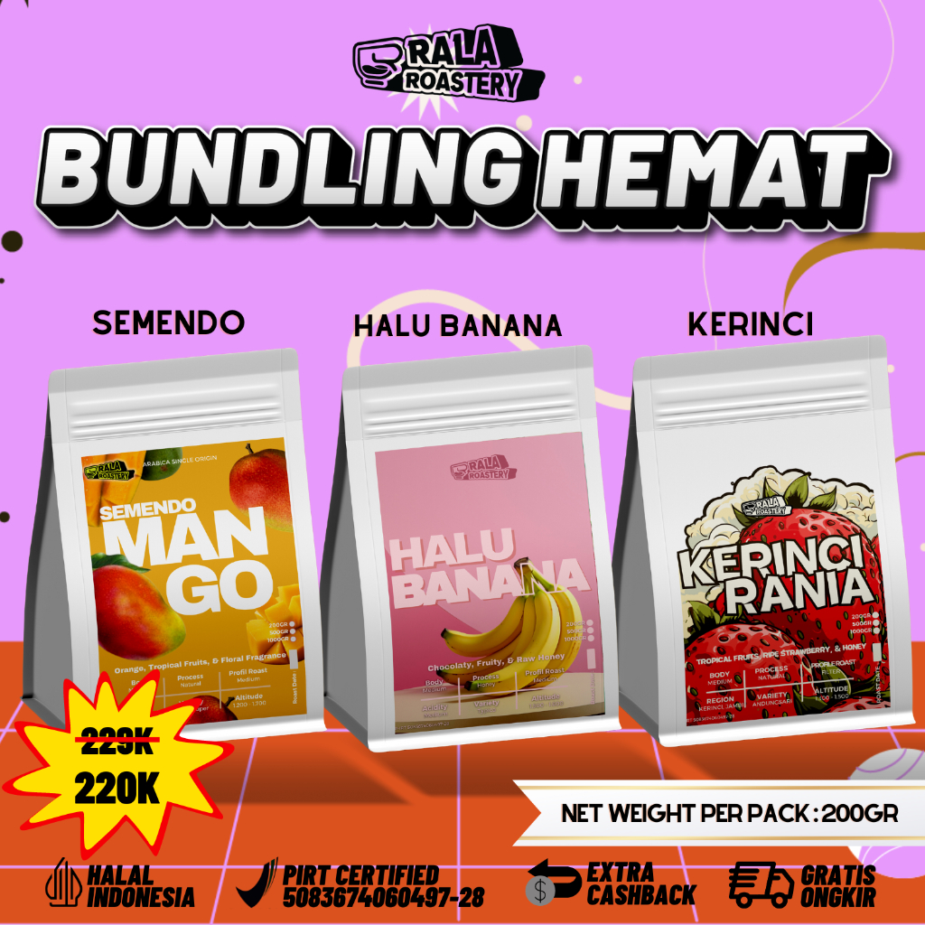 

Bundling Halu x Semendo x Kerinci Single Origin Arabica 200gr