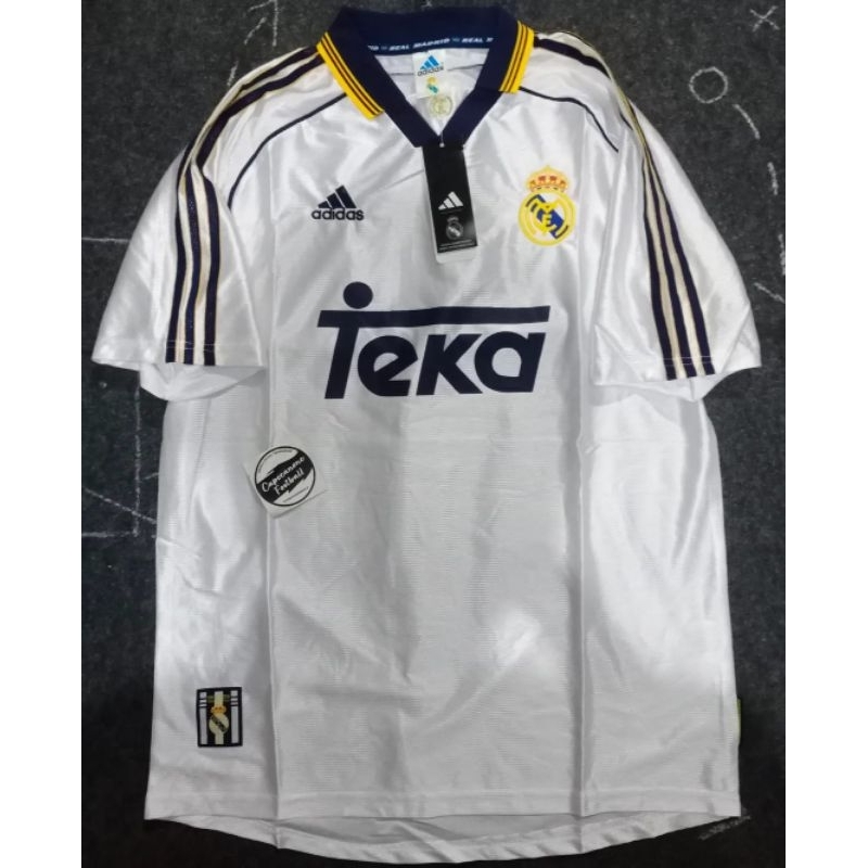 BAJU JERSEY REAL MADRID RETRO 1998 1999 98 99 2000 2001 00 01 1997 97 HOME