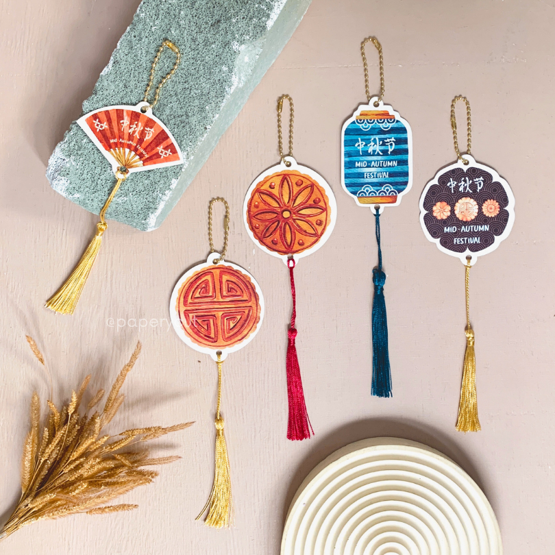 Greeting Card Hang Tag Kartu Ucapan Gift Hampers Mooncake Kue Bulan Mid Autumn
