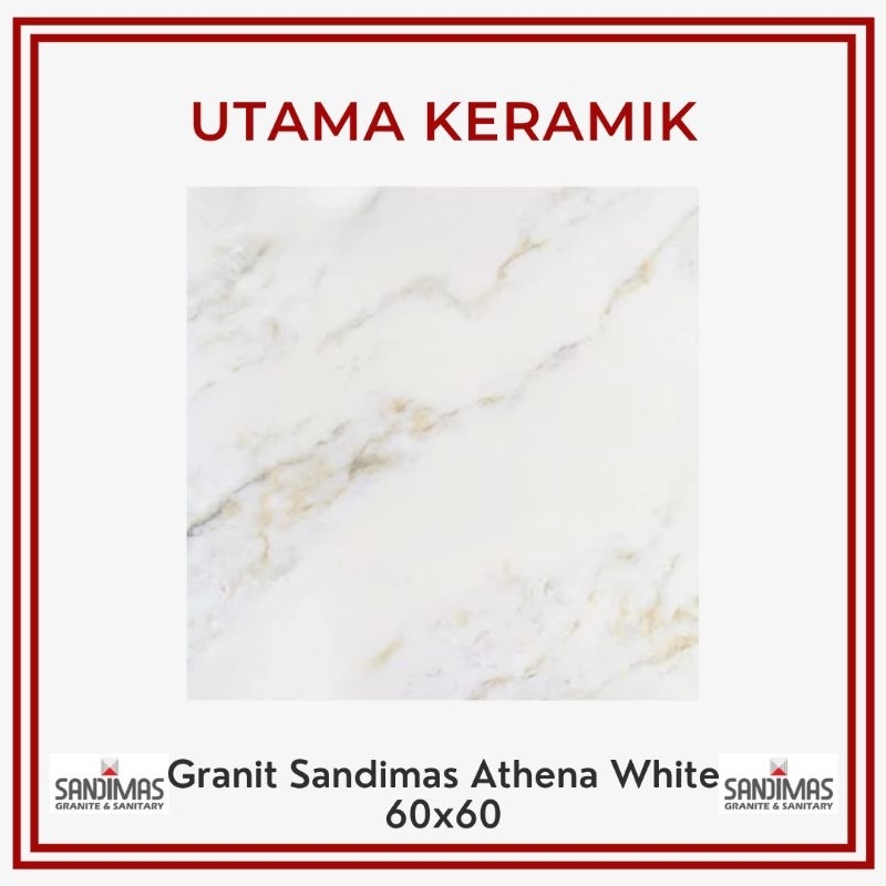 Granit Sandimas Athena White Glossy 60x60 Deurogress - Granit Lantai