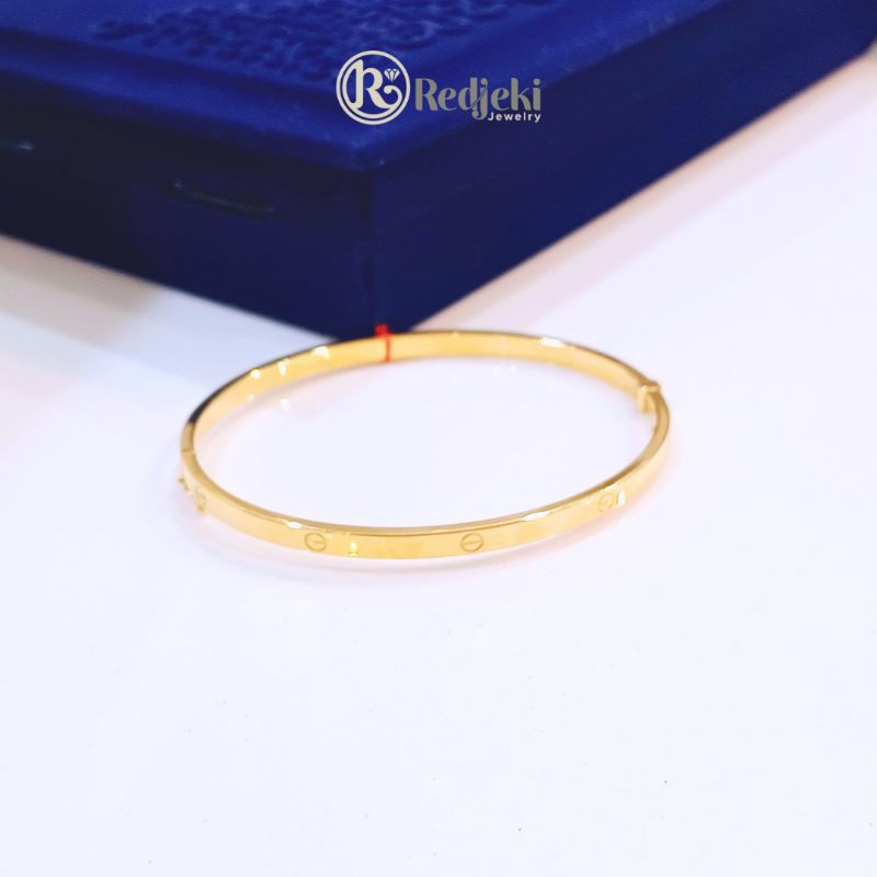 REDJEKI-GELANG EMAS OVAL VARIASI CARTIER KADAR 17KARAT