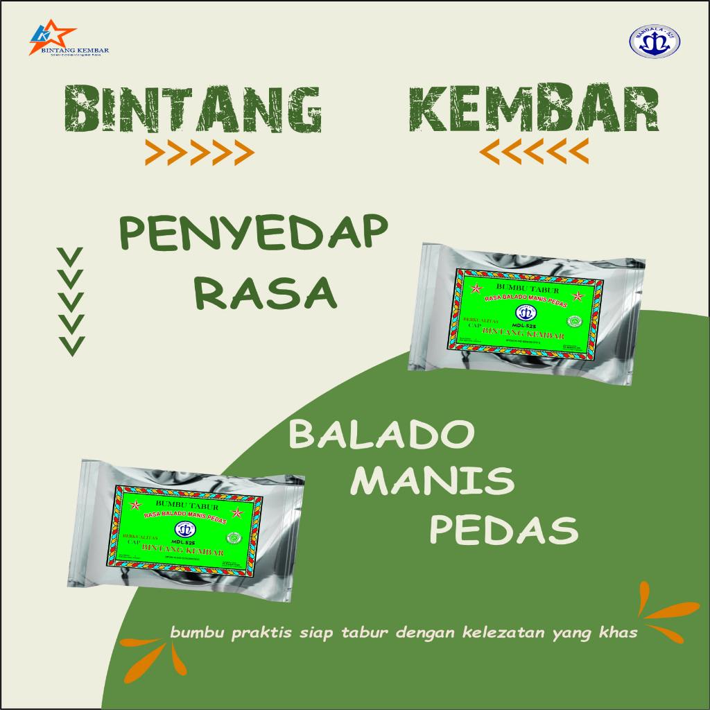 

ATOM BINTANG KEMBAR - Bumbu Masak Dapur Bubuk Tabur Instan Penyedap Aneka Rasa Balado Manis Pedas 1 Kg