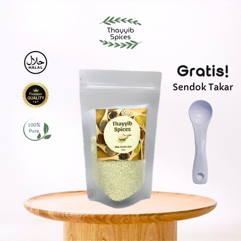 

White Sesame Seed Biji Wijen Putih 100gr 50gr 15gr Thayyib Spices