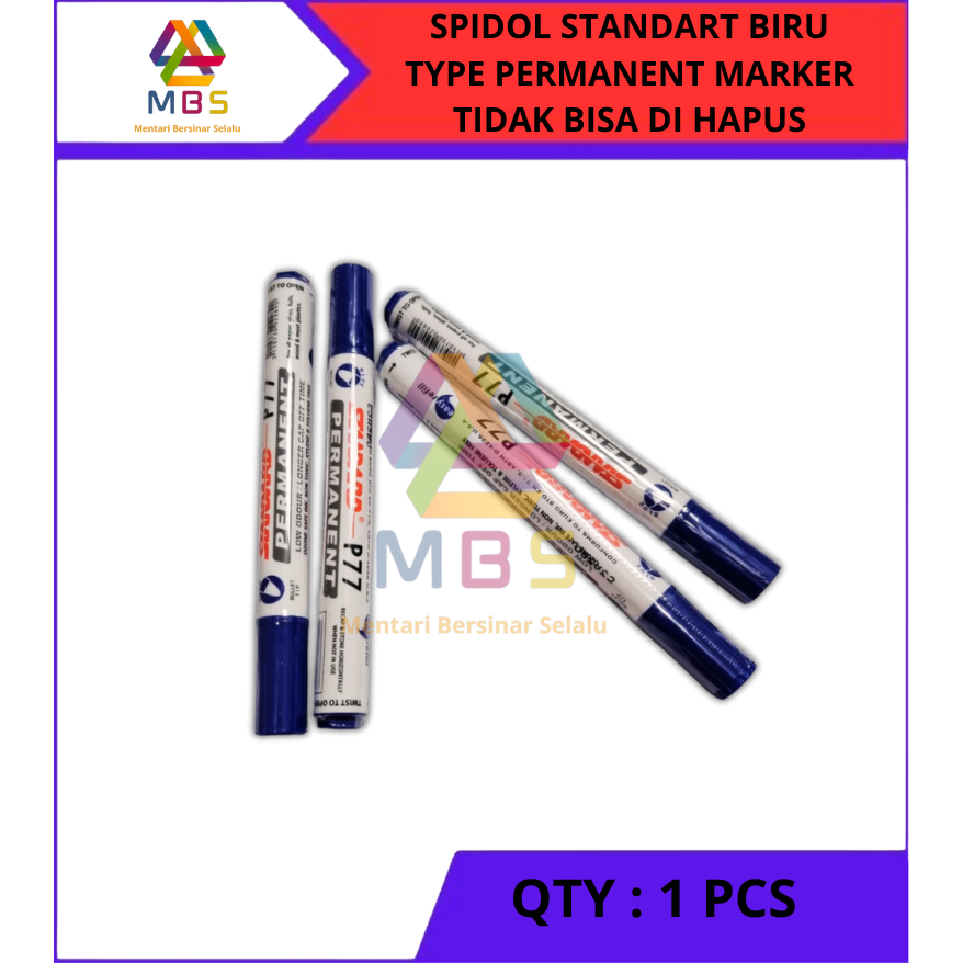 

HARGA 1 PCS SPIDOL STANDART BIRU PERMANEN MARKER TIDAK BISA DIHAPUS