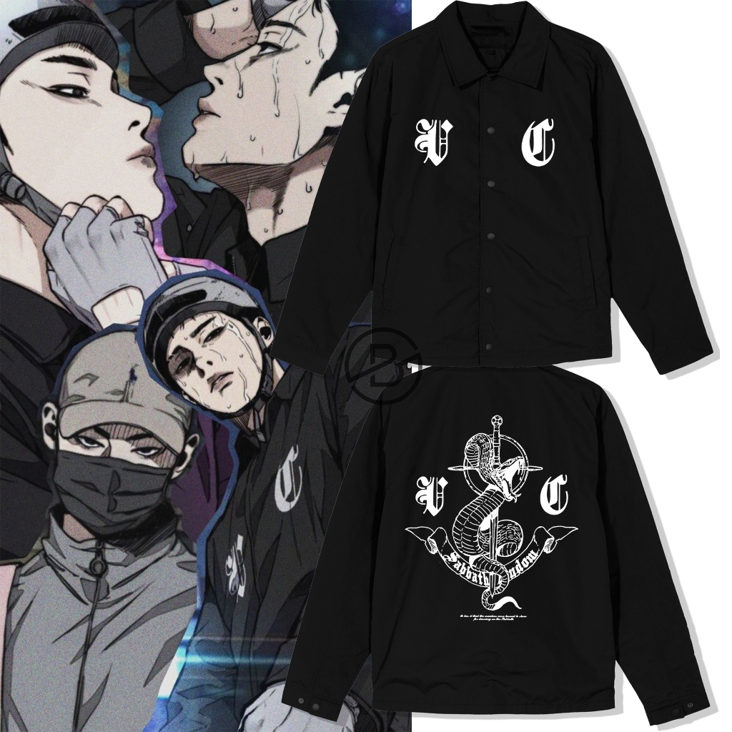 Jaket Coach Sabbath Crew Hyuk Kwon Grim Reaper Outfits Komik Korea