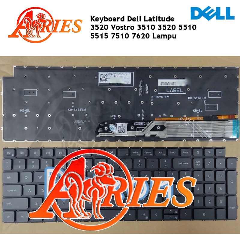 Keyboard Laptop Dell Latitude 3520 Vostro 3510 3520 5510 5515 7510 7620