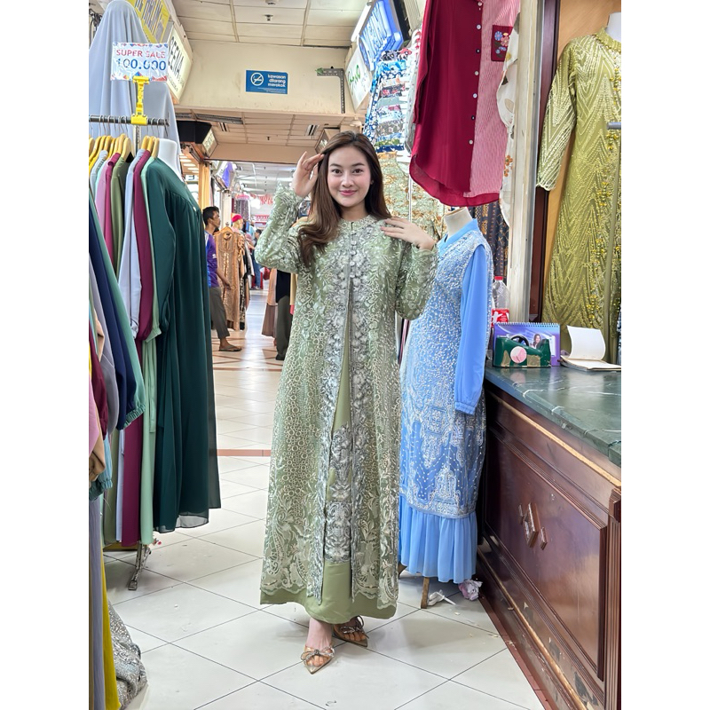 (Realpict) Purnama Dress- Gamis Modern- Gamis Lebaran - Gamis Mewah - Gamis Tanahabang - Baju Seraga