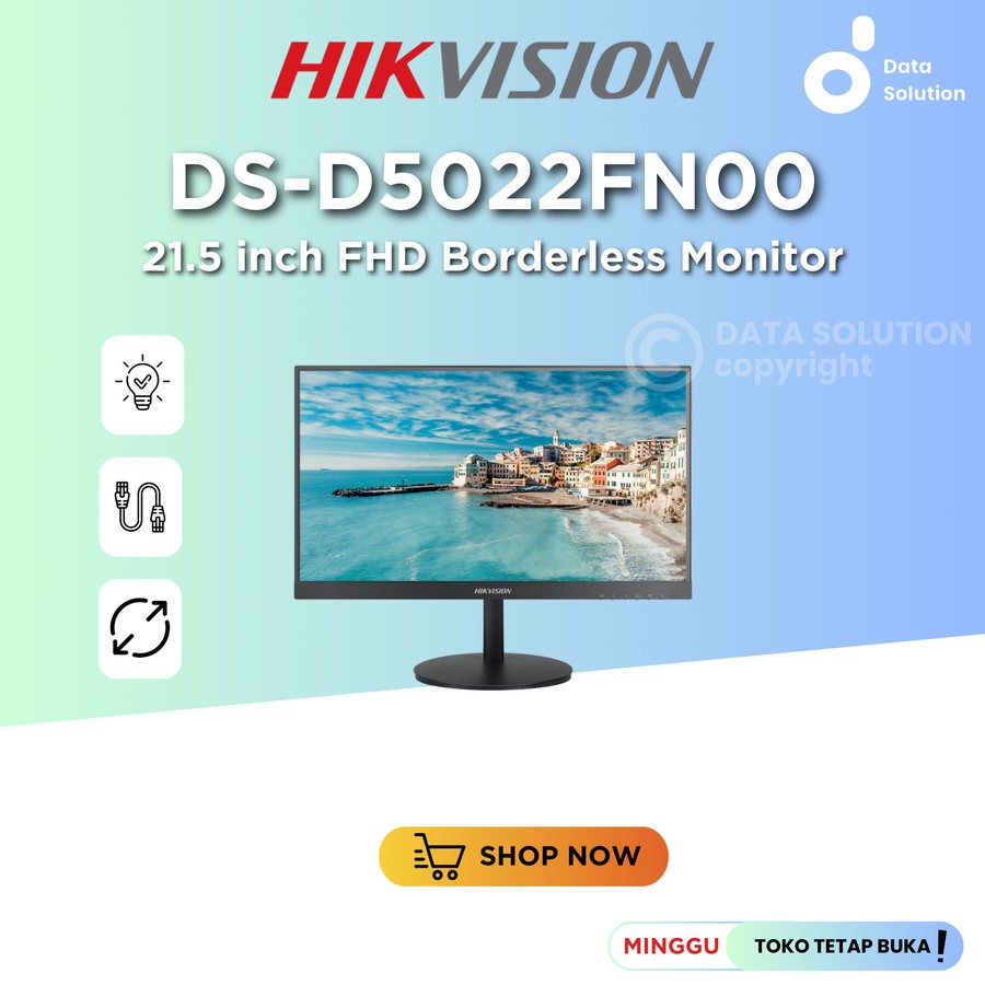 HIKVISION DS-D5022FN00 21.5 INCH FHD BORDERLESS IPS MONITOR HDMI / VGA