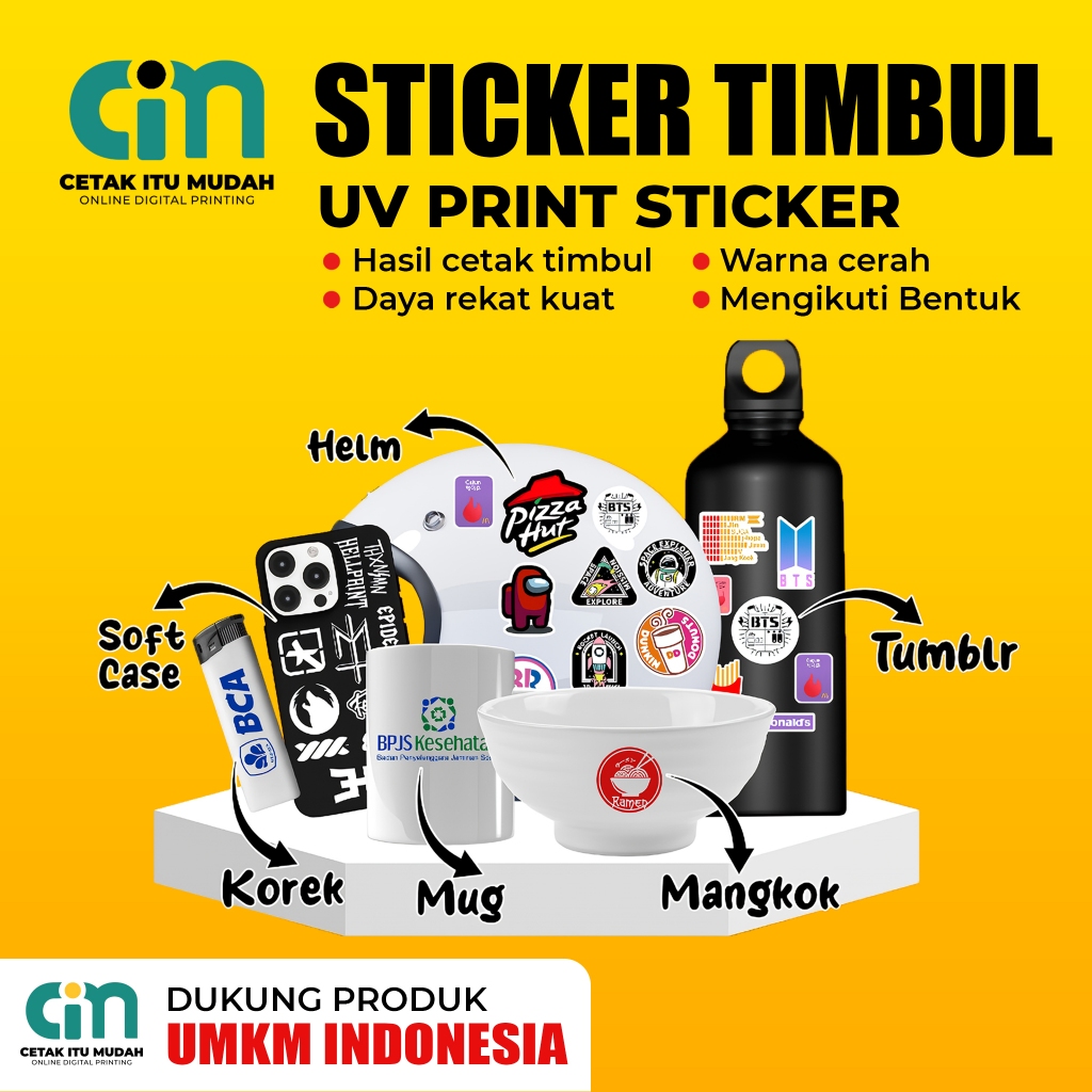

Cetak Stiker Timbul Custom Stiker UV DTF Stiker Mug Stiker Tumbler Stiker Decal Anti Luntur
