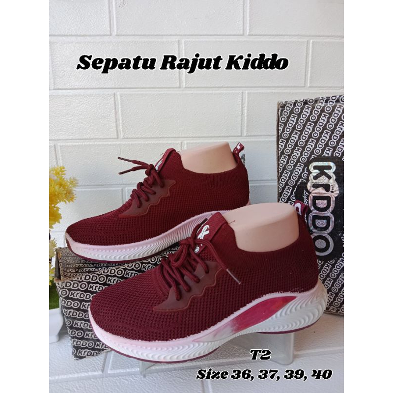 Sepatu Rajut Kiddo Maroon
