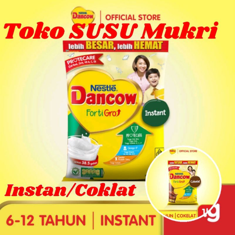

DANCOW Fortigro Susu Bubuk Susu Anak Instant/Coklat Pouch 1kg