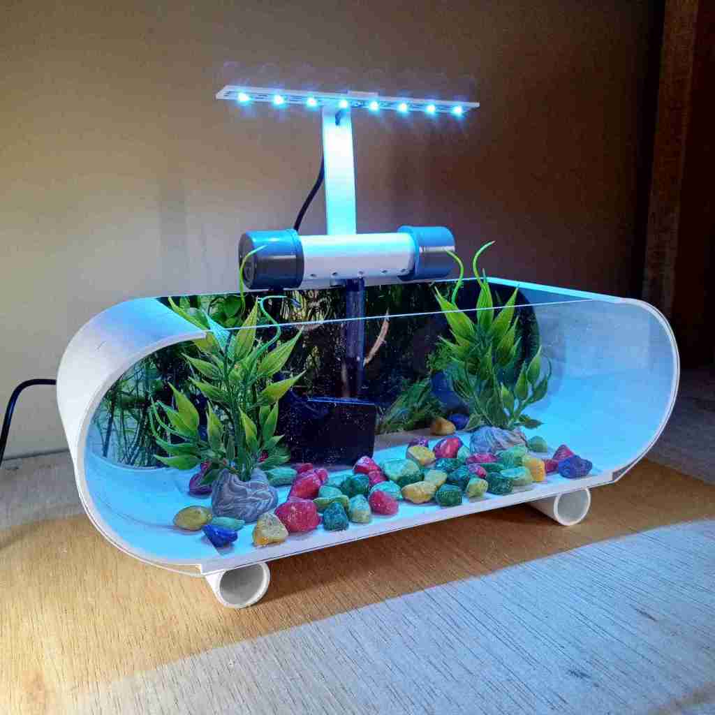 Aquarium Mini Akrilik Fullset Pompa Filter Air Terjun
