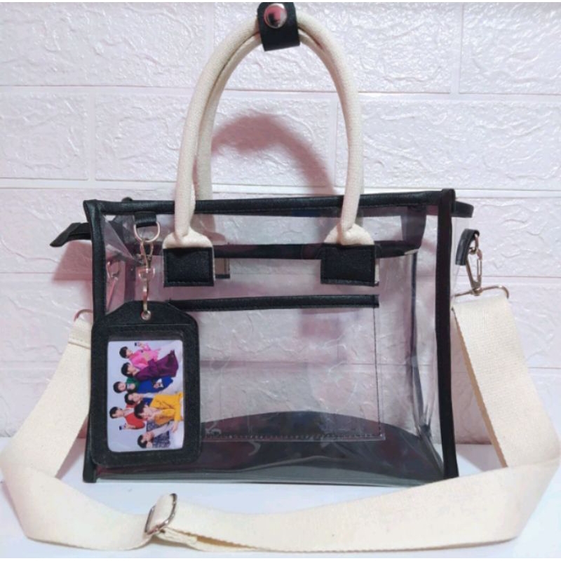 TAS SELEMPANG MIKA KANVAS - TAS PVC KONSER - TAS KONSER BTS - TAS PVC VIRAL