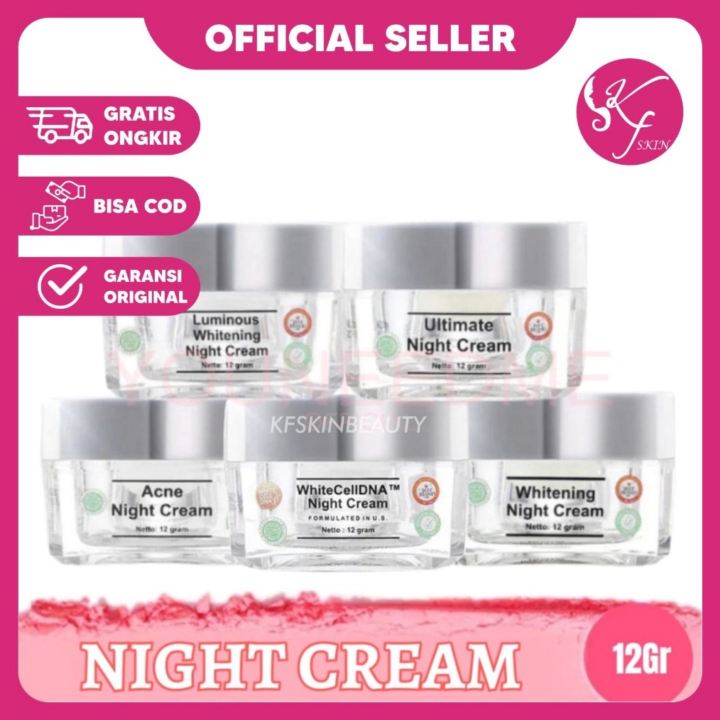 NIGHT CREAM MS GLOW  CREAM MALAM MS GLOW  LUMINOUS  ACNE  ULTIMATE  WHITENING x E5D9