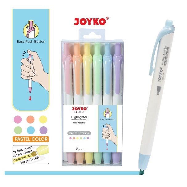 

TERDAHSYAT Penanda Berwarna Highlighter Joyko HL776 Warna Pastel Color