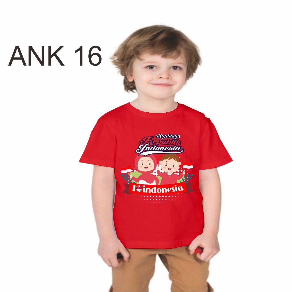 Baju Kemerdekaan Anak Laki Laki / Kaos Kemerdekaan Anak Perempuan / Baju Anak 17 Agustusan 16