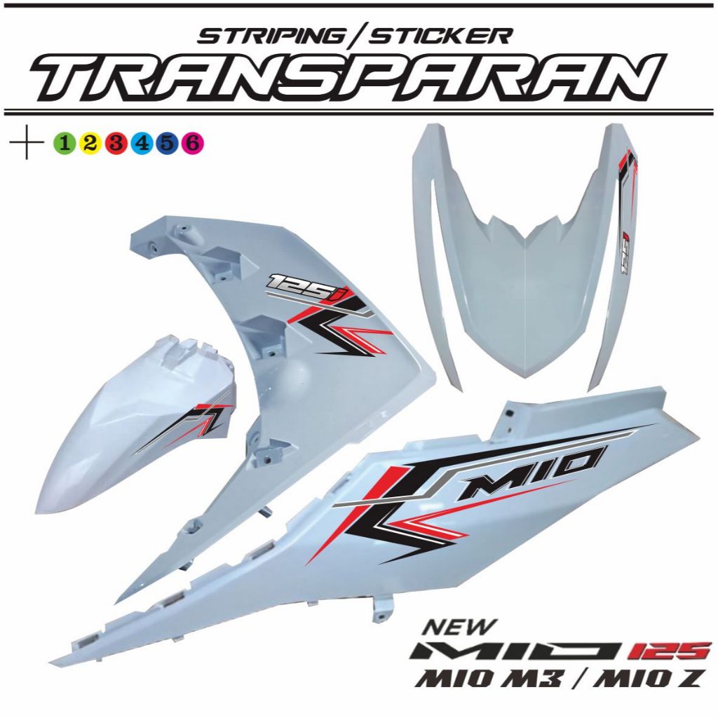 POLET STRIPING TRANSPARAN MOTOR MIO M3 / MIO Z STIKER TRANSPARAN VARIASI