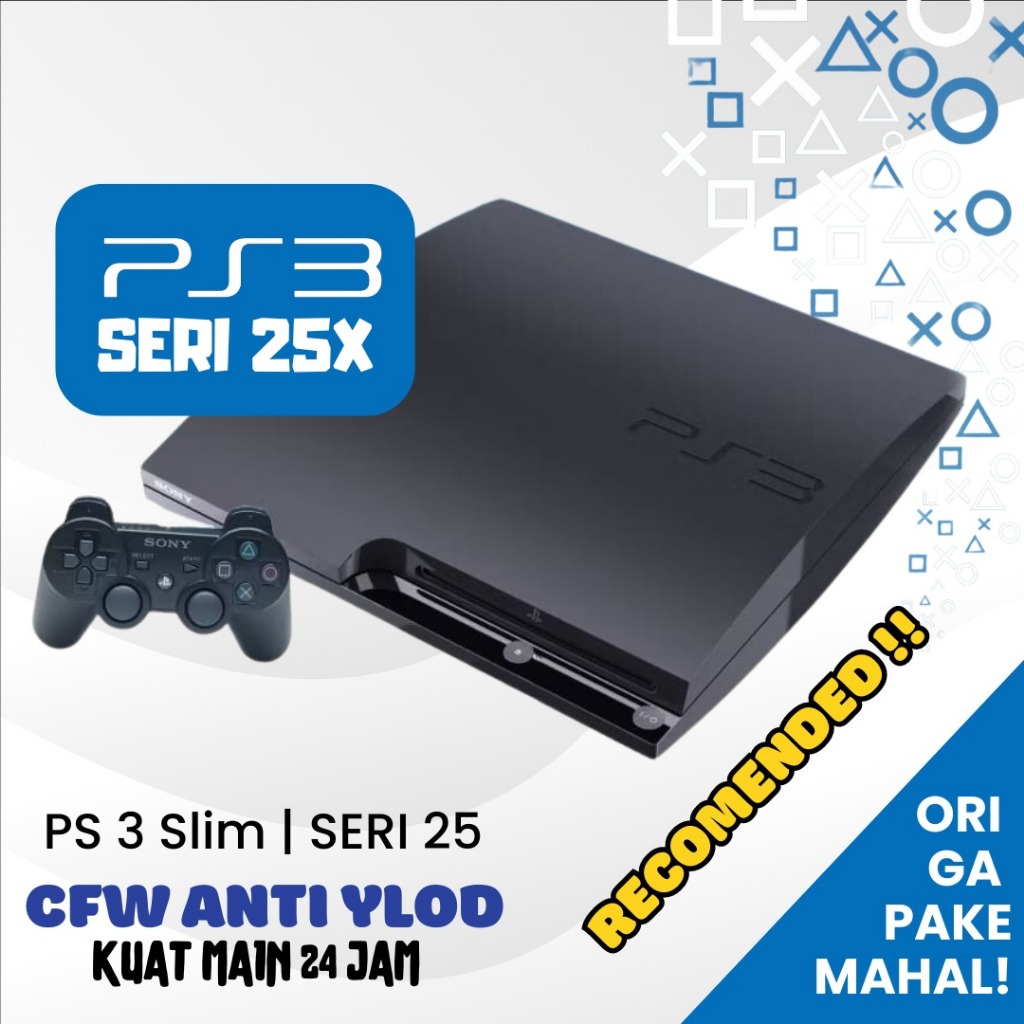 PLAYSTATION 3 PS3 SLIM SERI 25 SONY CFW 500GB + GARANSI 1TAHUN