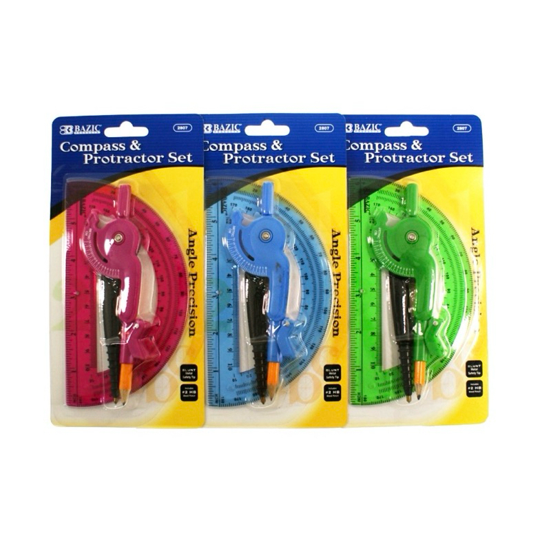 

Jangka Set Bazic Scale-Arm Compass & 6" Protractor Set - Jangka & Busur