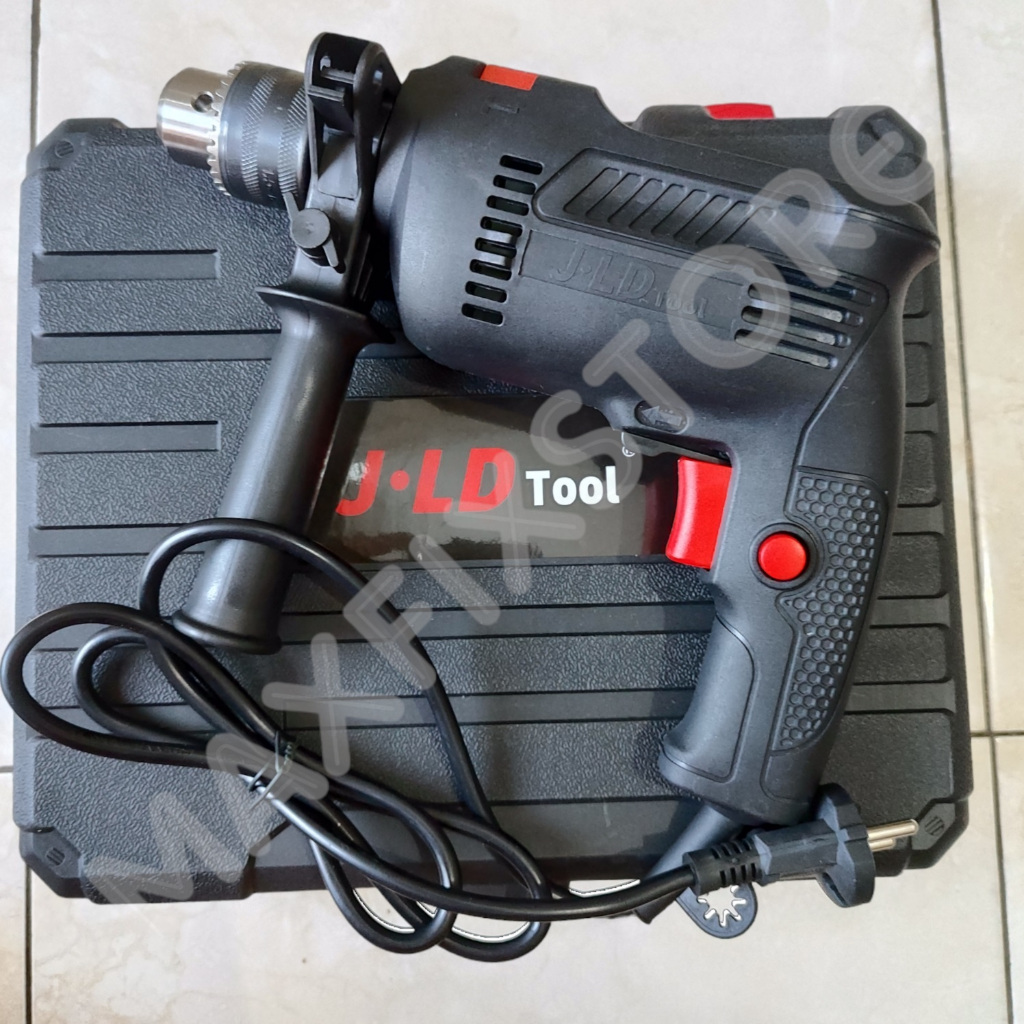 Mesin Bor 13mm JLD 8013 Full Set Koper