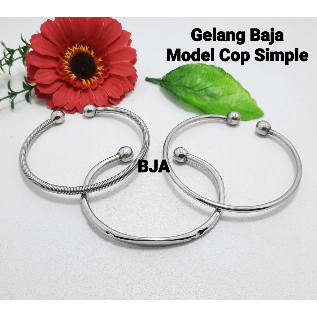 Gelang Baja Putih Pria Wanita Gelang Trubusono Gelang Monel Anti Karat Gelang Cop Besi Putih
