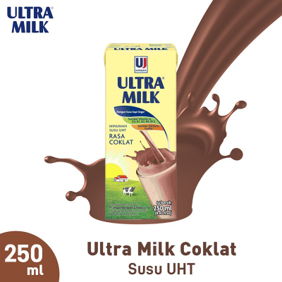 

Ultra Milk Susu UHT Coklat/Full Cream/Stroberi/Moka/Low Fat Coklat Kotak 250 ml