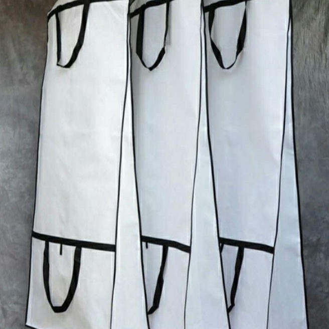 KP8 Cover tas gaun wedding  pelindung gaun baju pesta warna Putih