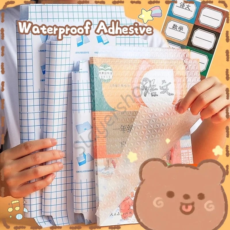 

WAH AGS Sampul Buku Sticker PVC 1 Lembar Buku Pelajaran Anak Sekolah Anti Air
